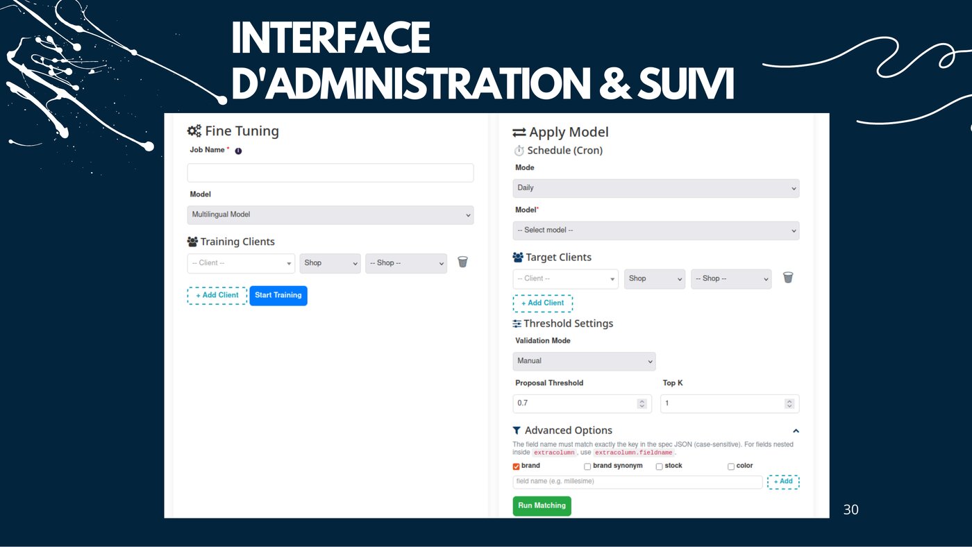 Interface d'administration : fine-tuning et planification des traitements